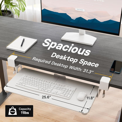 Under Desk Keyboard Tray, Pull-Out Keyboard & Mouse Platform