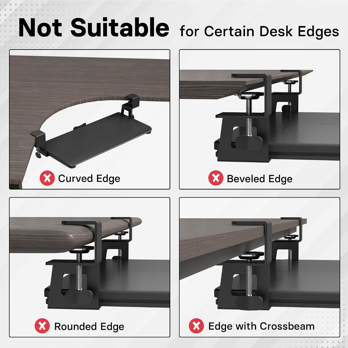 Under Desk Keyboard Tray, Pull-Out Keyboard & Mouse Platform