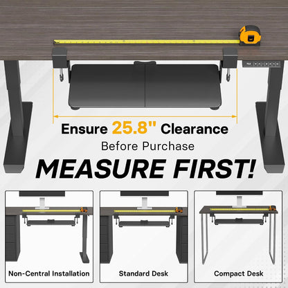 Under Desk Keyboard Tray, Pull-Out Keyboard & Mouse Platform