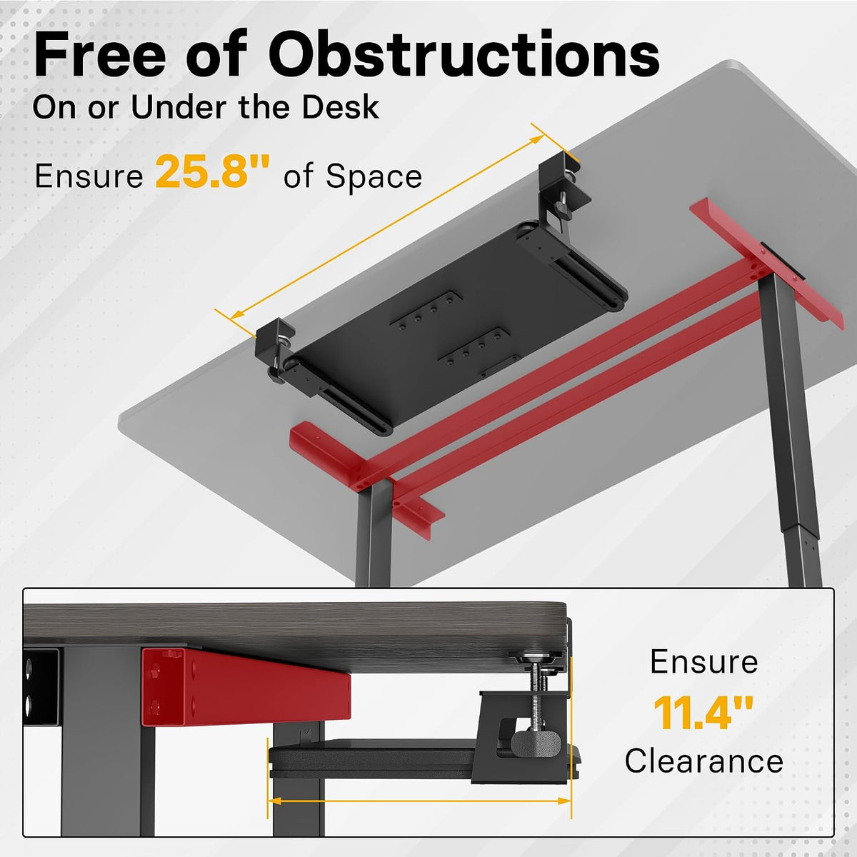 Under Desk Keyboard Tray, Pull-Out Keyboard & Mouse Platform