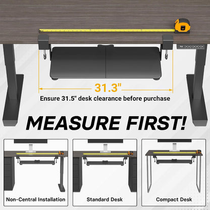 Under Desk Keyboard Tray, Pull-Out Keyboard & Mouse Platform
