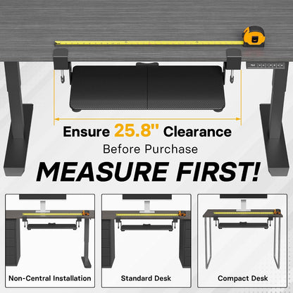 Under Desk Keyboard Tray, Pull-Out Keyboard & Mouse Platform