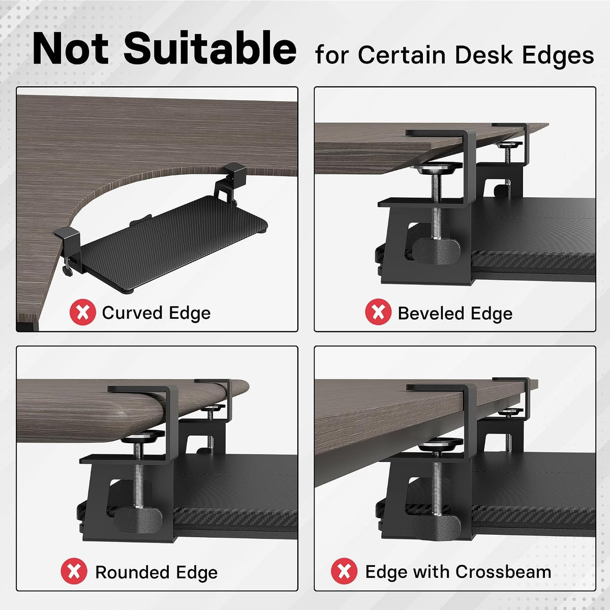 Under Desk Keyboard Tray, Pull-Out Keyboard & Mouse Platform
