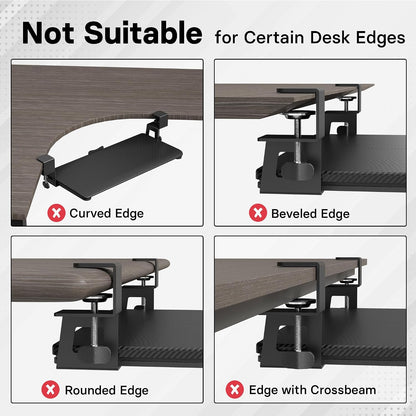 Under Desk Keyboard Tray, Pull-Out Keyboard & Mouse Platform