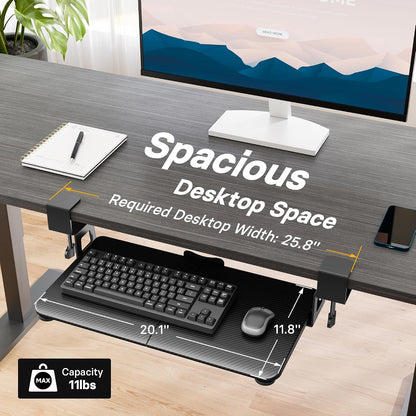 Under Desk Keyboard Tray, Pull-Out Keyboard & Mouse Platform