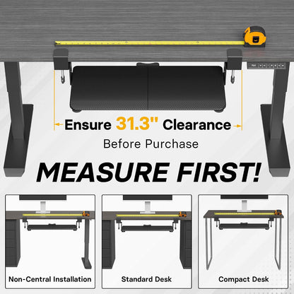 Under Desk Keyboard Tray, Pull-Out Keyboard & Mouse Platform