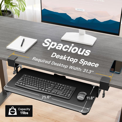 Under Desk Keyboard Tray, Pull-Out Keyboard & Mouse Platform