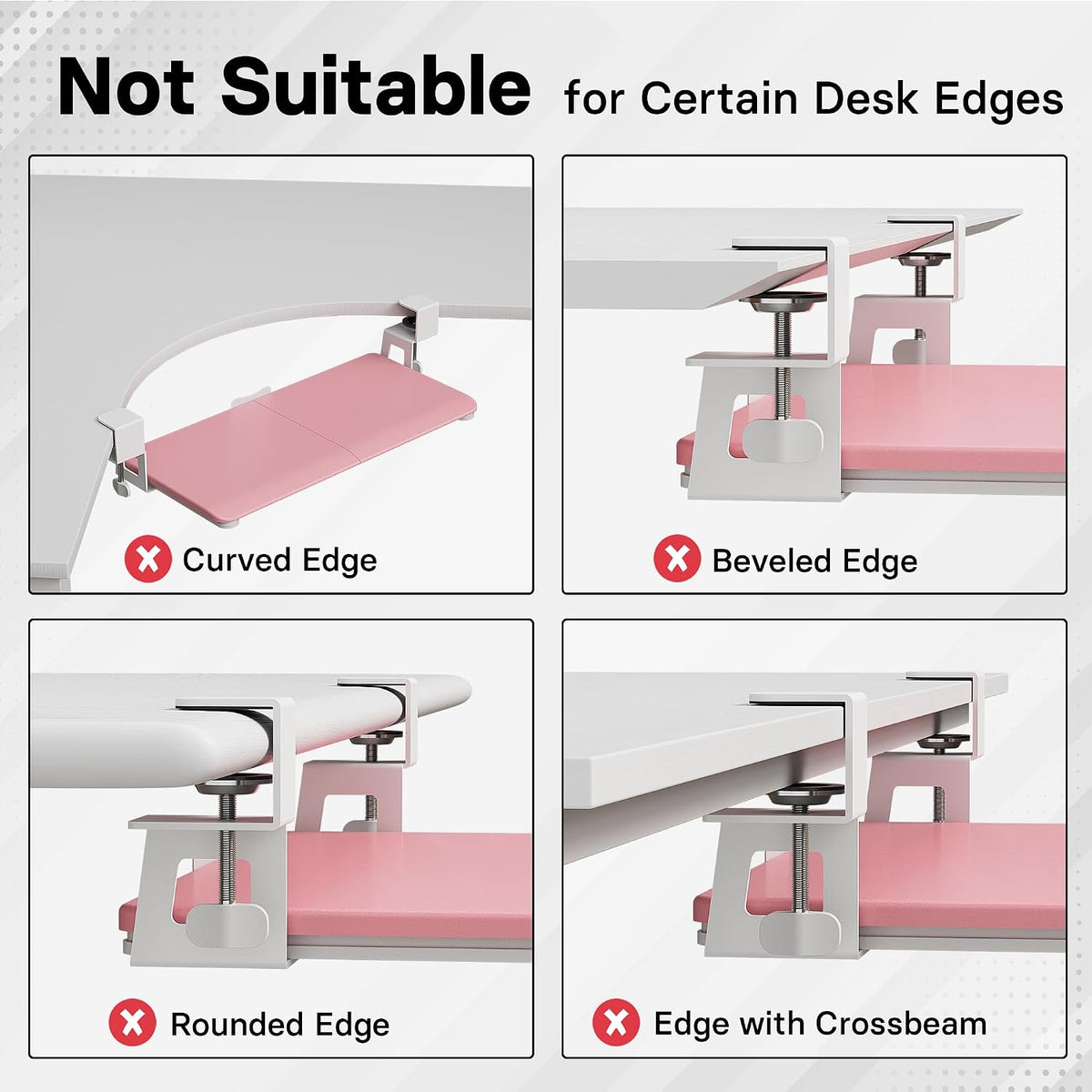 Under Desk Keyboard Tray, Pull-Out Keyboard & Mouse Platform