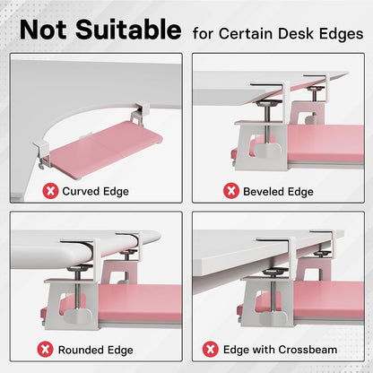 Under Desk Keyboard Tray, Pull-Out Keyboard & Mouse Platform