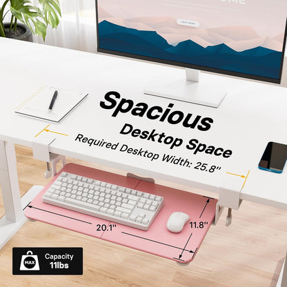 Under Desk Keyboard Tray, Pull-Out Keyboard & Mouse Platform