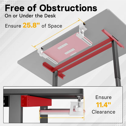 Under Desk Keyboard Tray, Pull-Out Keyboard & Mouse Platform