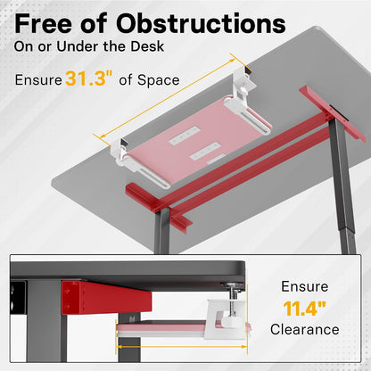 Under Desk Keyboard Tray, Pull-Out Keyboard & Mouse Platform