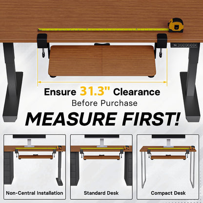 Under Desk Keyboard Tray, Pull-Out Keyboard & Mouse Platform
