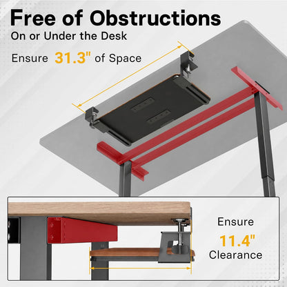 Under Desk Keyboard Tray, Pull-Out Keyboard & Mouse Platform