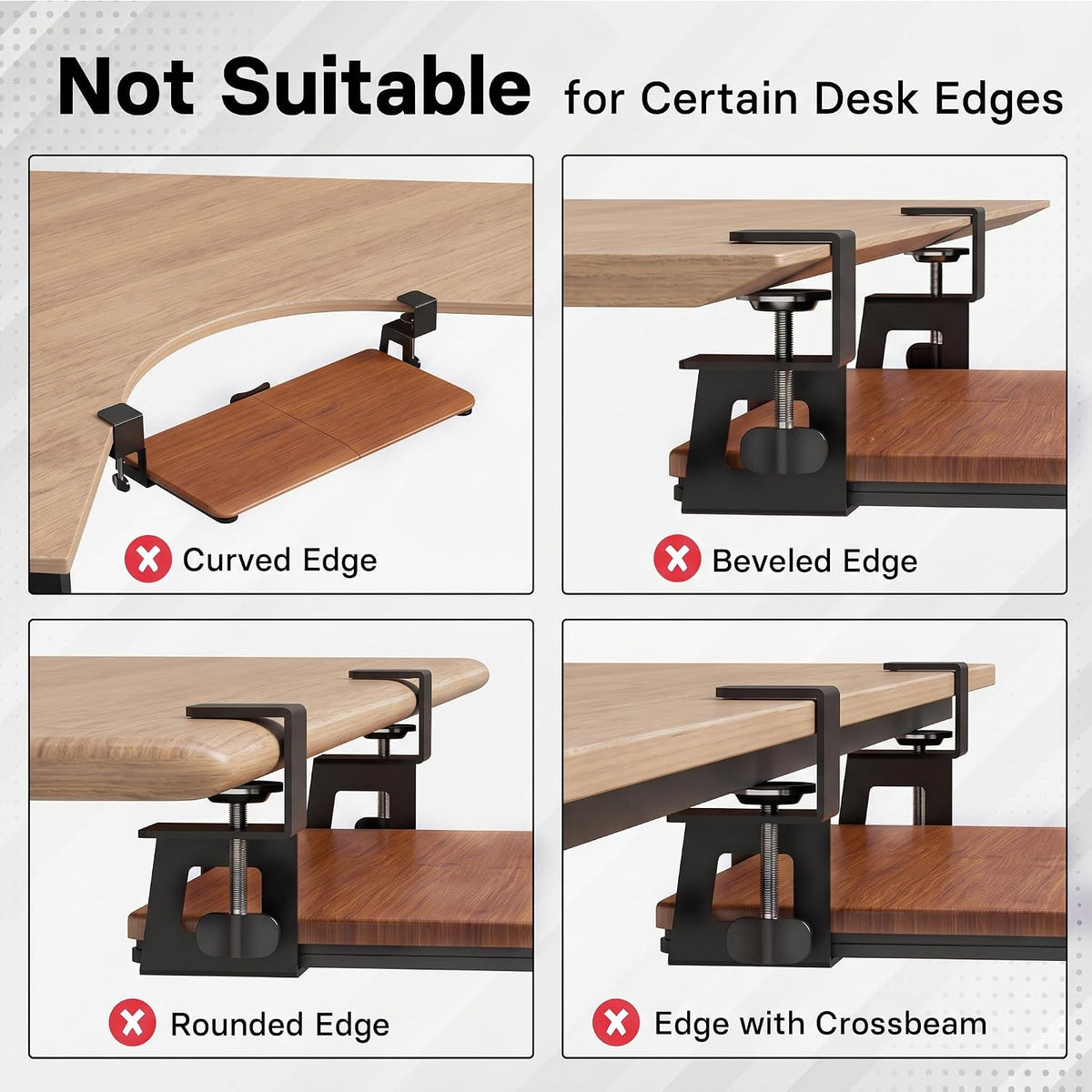 Under Desk Keyboard Tray, Pull-Out Keyboard & Mouse Platform
