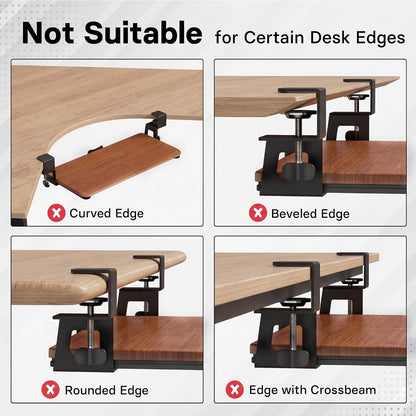 Under Desk Keyboard Tray, Pull-Out Keyboard & Mouse Platform