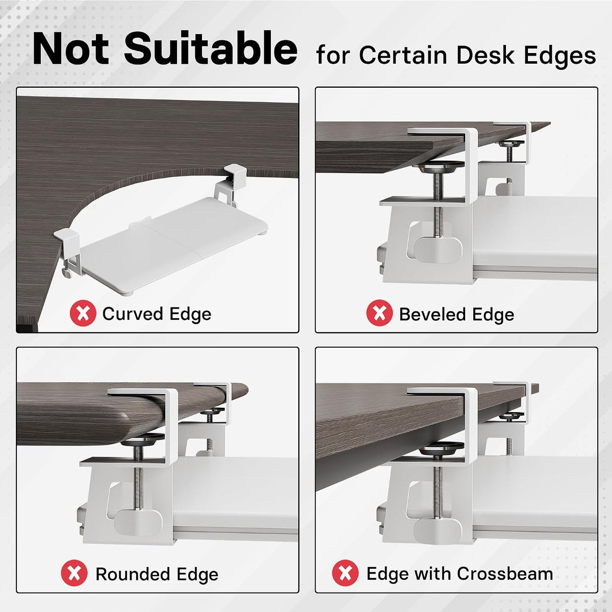 Under Desk Keyboard Tray, Pull-Out Keyboard & Mouse Platform
