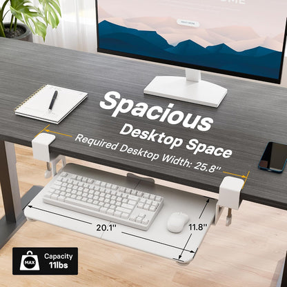 Under Desk Keyboard Tray, Pull-Out Keyboard & Mouse Platform