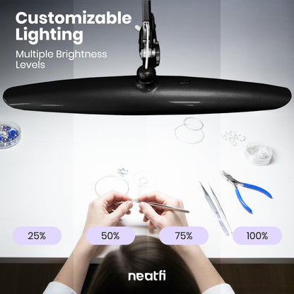 LED Desk Lamp, 2200 Lumens, 24W, 20-Inch Wide Head (Black)