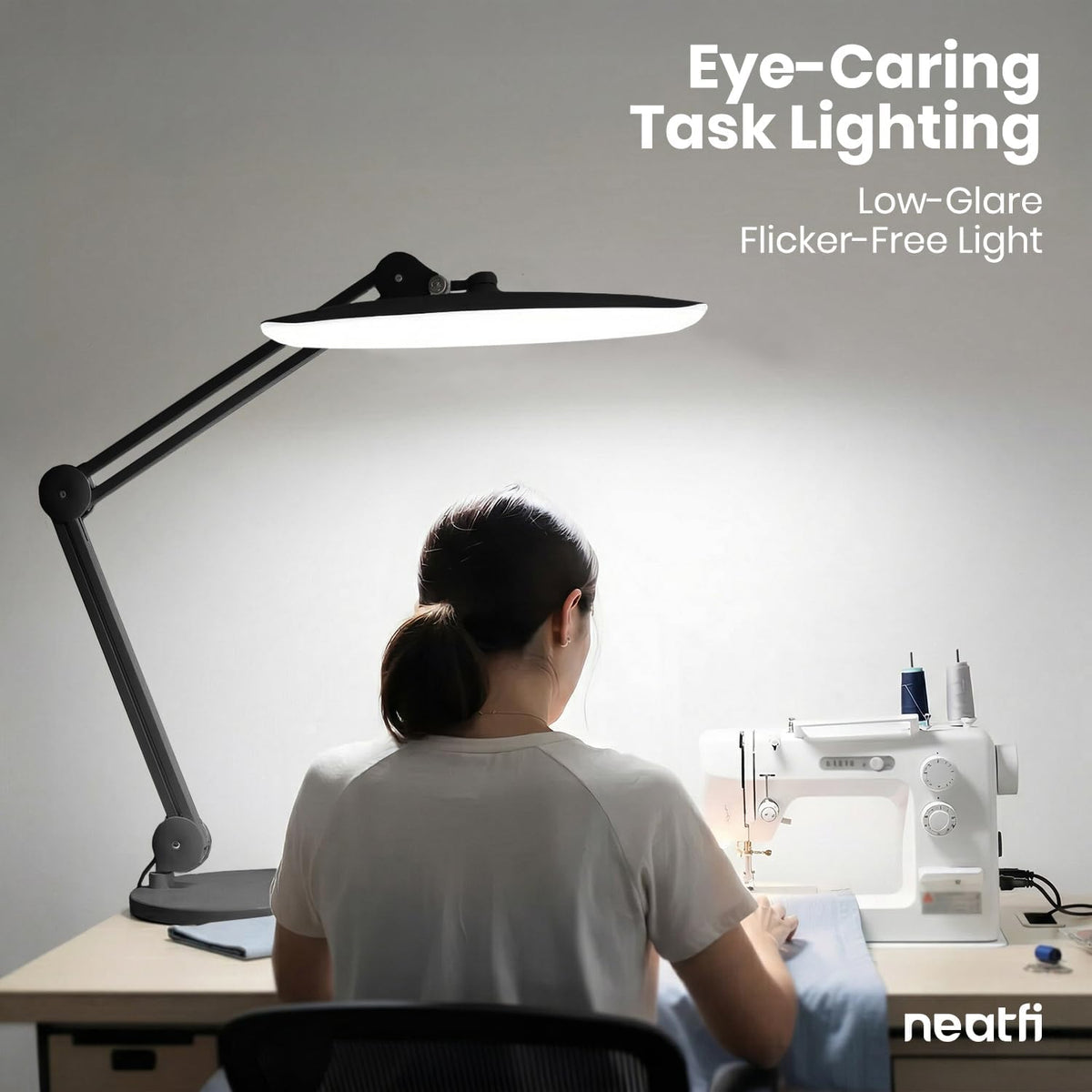 LED Desk Lamp, 2200 Lumens, 24W, 20-Inch Wide Head (Black)