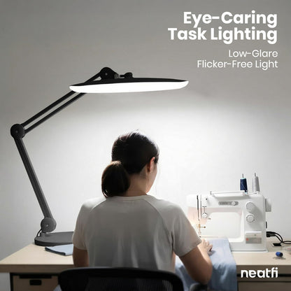 LED Desk Lamp, 2200 Lumens, 24W, 20-Inch Wide Head (Black)