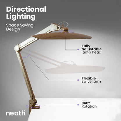 LED Desk Lamp, 2200 Lumens, 24W, 20-Inch Wide Head (Black)