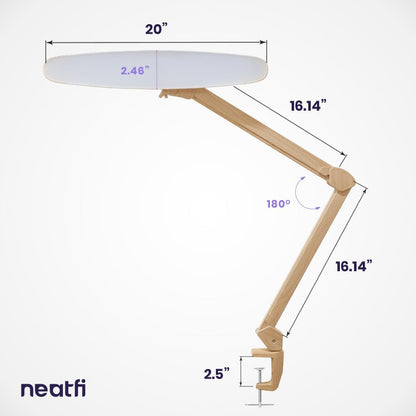 LED Desk Lamp, 2200 Lumens, 24W, 20-Inch Wide Head (Black)