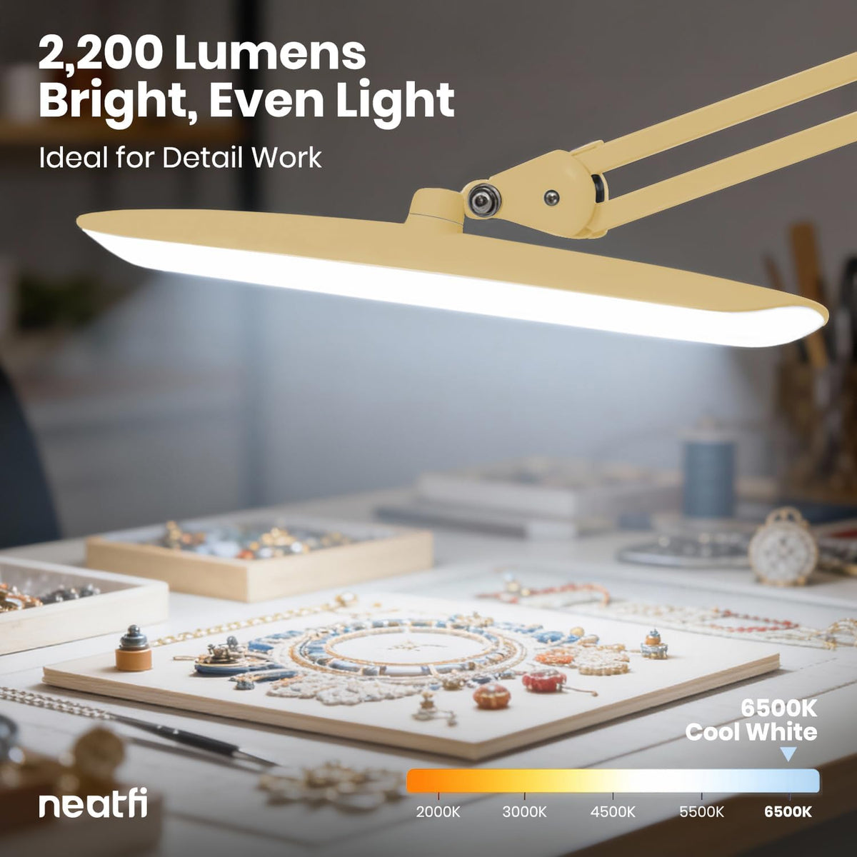 LED Desk Lamp, 2200 Lumens, 24W, 20-Inch Wide Head (Black)