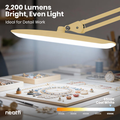 LED Desk Lamp, 2200 Lumens, 24W, 20-Inch Wide Head (Black)