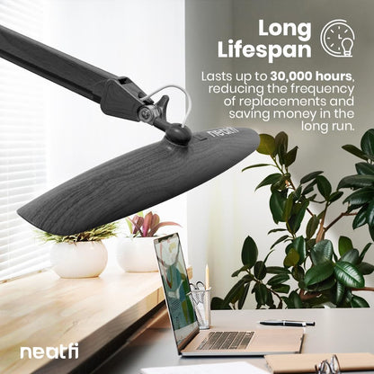 LED Desk Lamp, 2200 Lumens, 24W, 20-Inch Wide Head (Black)