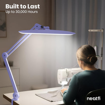 LED Desk Lamp, 2200 Lumens, 24W, 20-Inch Wide Head (Black)