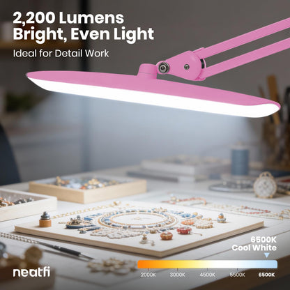 LED Desk Lamp, 2200 Lumens, 24W, 20-Inch Wide Head (Black)