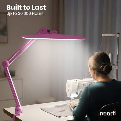 LED Desk Lamp, 2200 Lumens, 24W, 20-Inch Wide Head (Black)