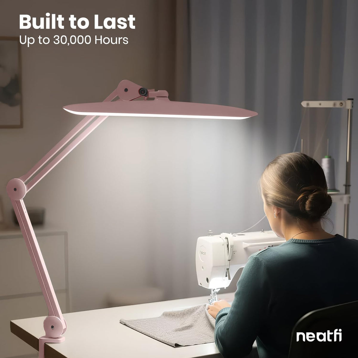LED Desk Lamp, 2200 Lumens, 24W, 20-Inch Wide Head (Black)