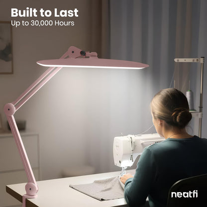 LED Desk Lamp, 2200 Lumens, 24W, 20-Inch Wide Head (Black)