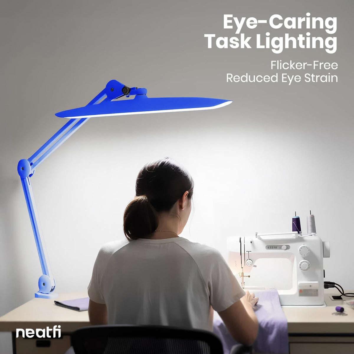 LED Desk Lamp, 2200 Lumens, 24W, 20-Inch Wide Head (Black)