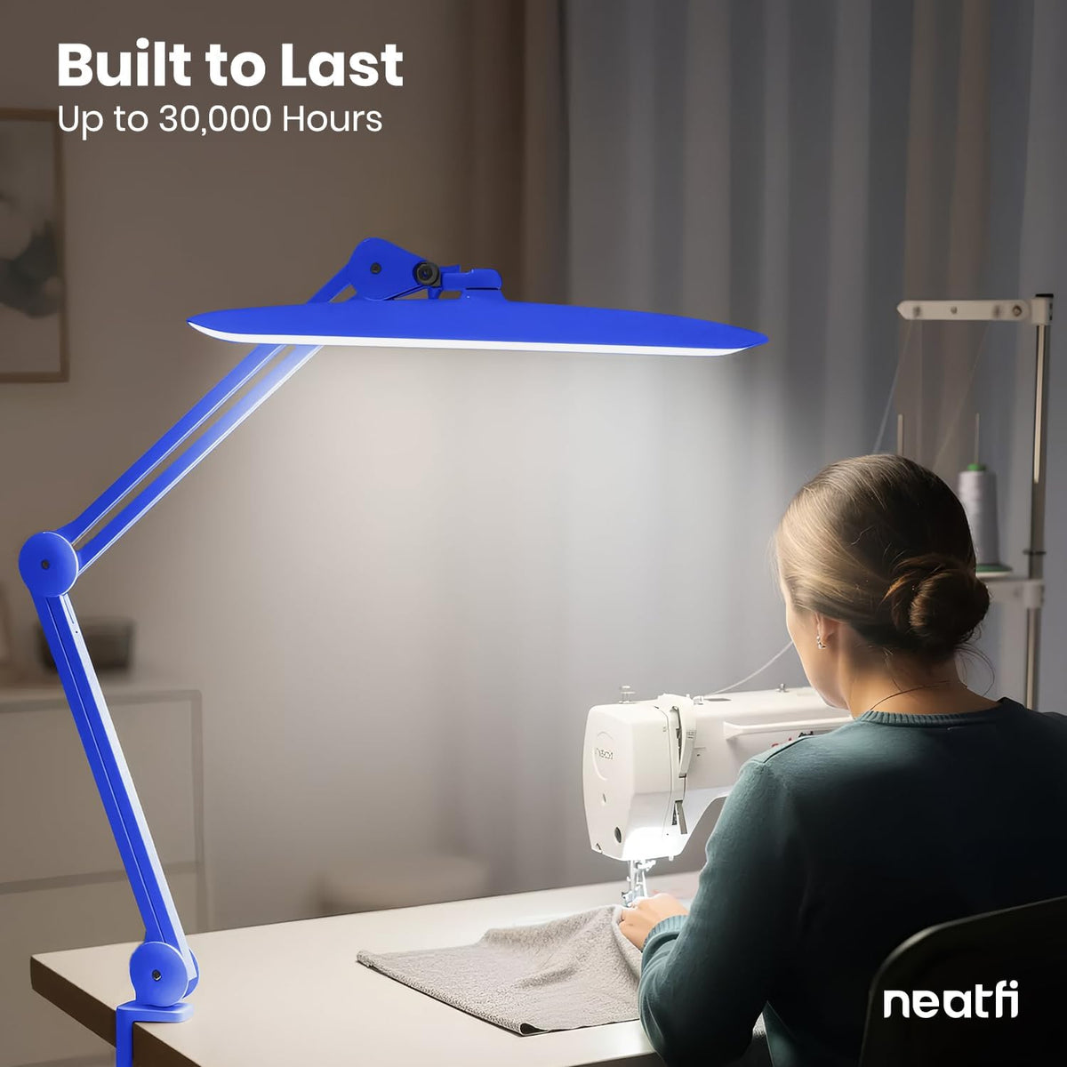 LED Desk Lamp, 2200 Lumens, 24W, 20-Inch Wide Head (Black)