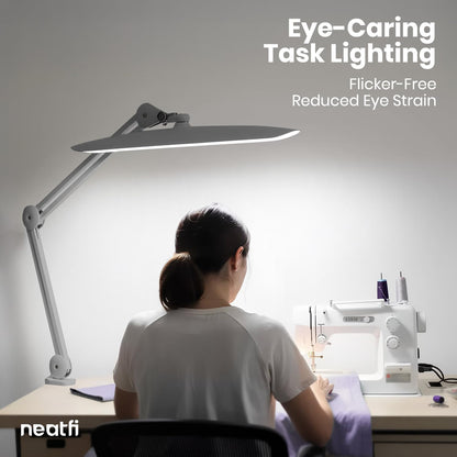 LED Desk Lamp, 2200 Lumens, 24W, 20-Inch Wide Head (Black)