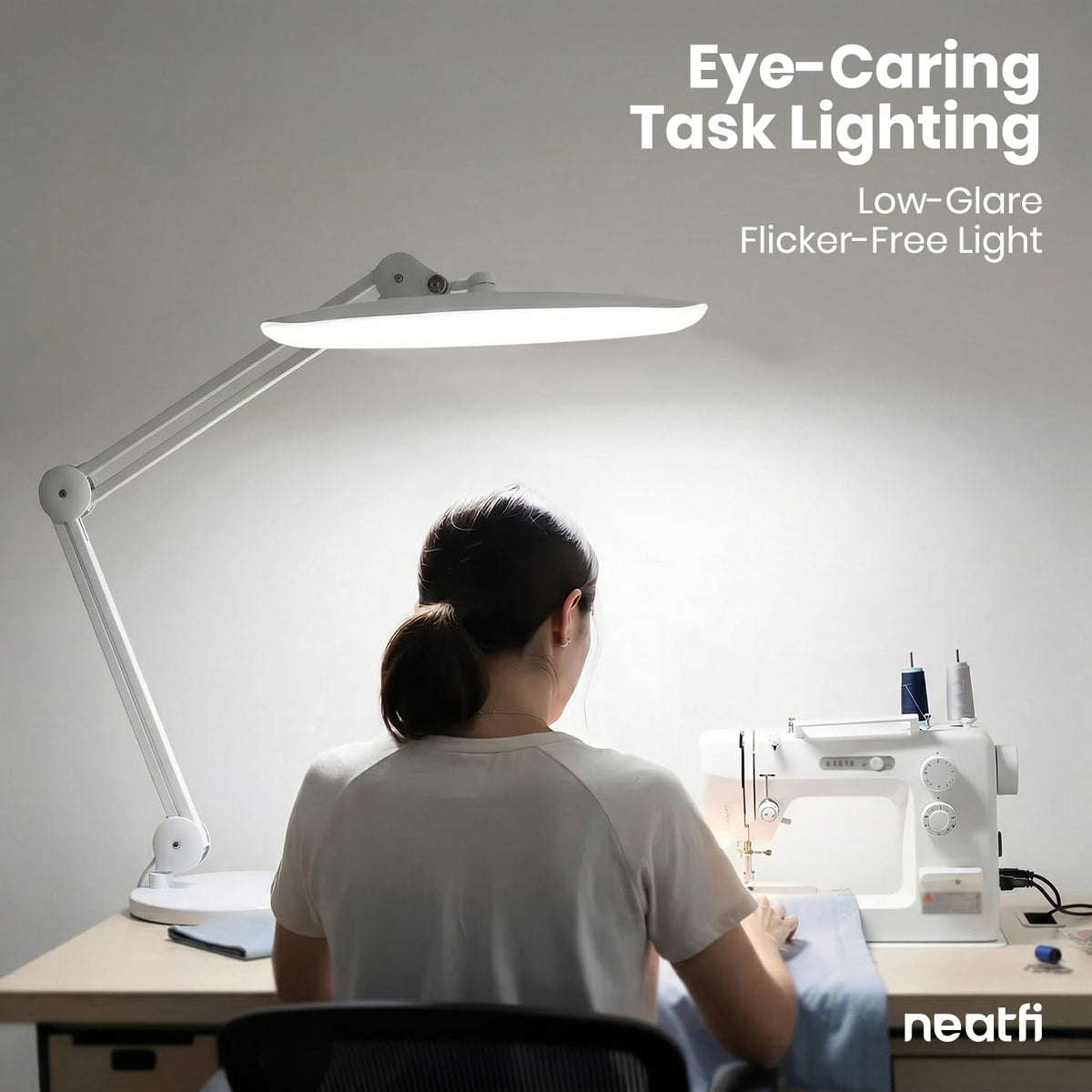 LED Desk Lamp, 2200 Lumens, 24W, 20-Inch Wide Head (Black)