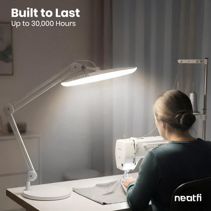 LED Desk Lamp, 2200 Lumens, 24W, 20-Inch Wide Head (Black)
