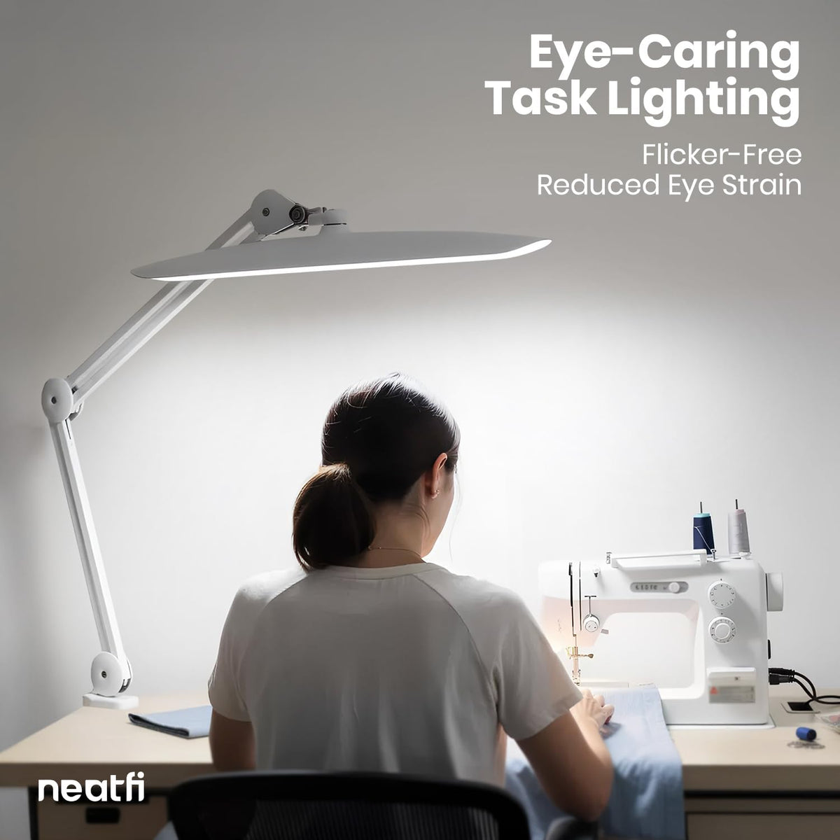 LED Desk Lamp, 2200 Lumens, 24W, 20-Inch Wide Head (Black)