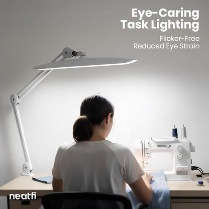 LED Desk Lamp, 2200 Lumens, 24W, 20-Inch Wide Head (Black)