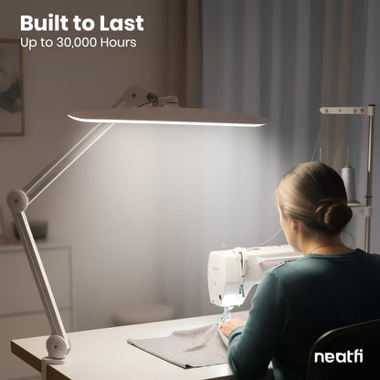 LED Desk Lamp, 2200 Lumens, 24W, 20-Inch Wide Head (Black)