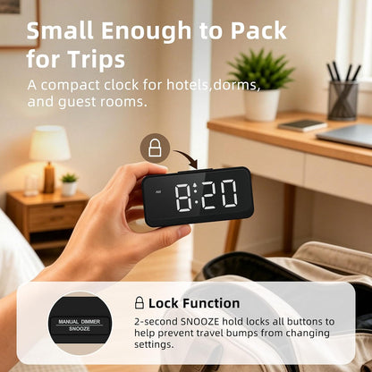 Battery Operated Small Alarm Clock: Compact Cordless Design