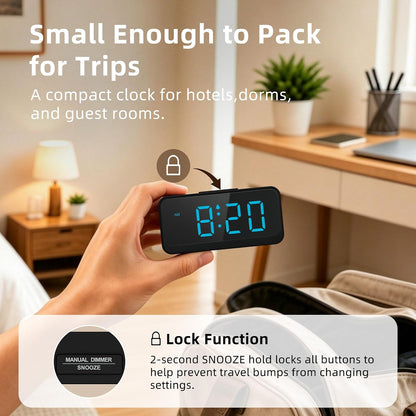 Battery Operated Small Alarm Clock: Compact Cordless Design
