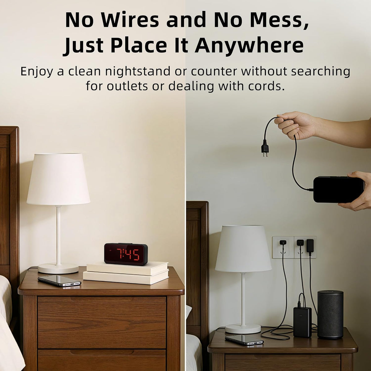 Battery Operated Small Alarm Clock: Compact Cordless Design