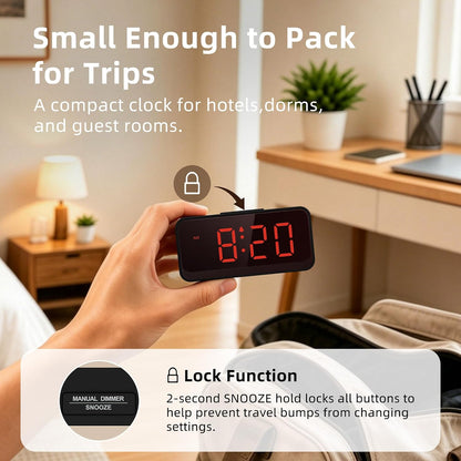 Battery Operated Small Alarm Clock: Compact Cordless Design