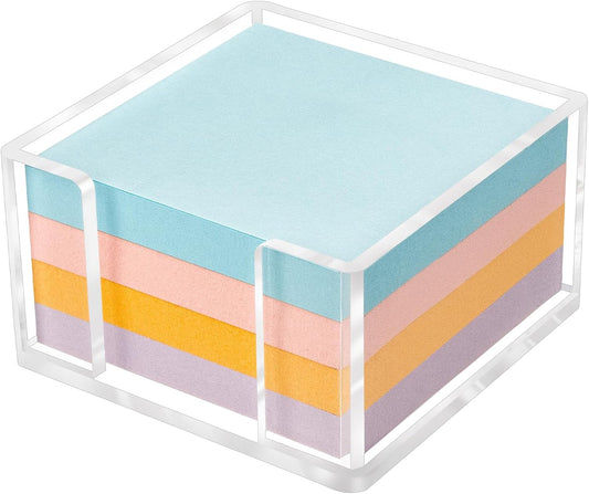 Acrylic Sticky Note Holder, 3 x 3 Crystal Clear Sticky Note Dispenser Acrylic Notepad Holder for School Home Office Desk Organization