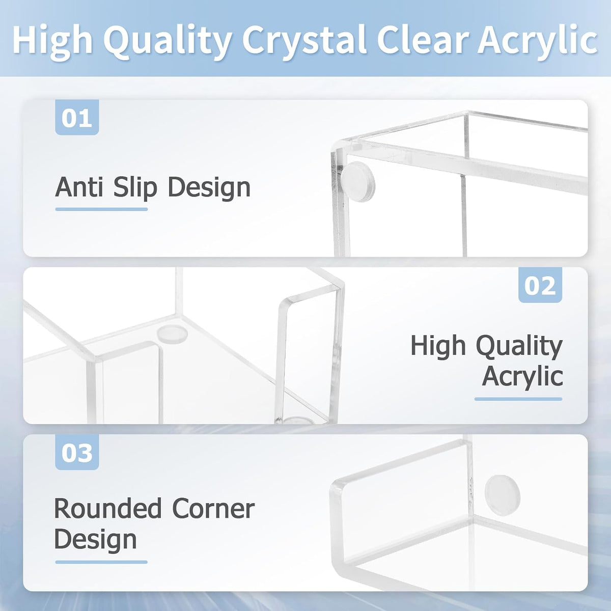 Acrylic Sticky Note Holder, 3 x 3 Crystal Clear Sticky Note Dispenser Acrylic Notepad Holder for School Home Office Desk Organization