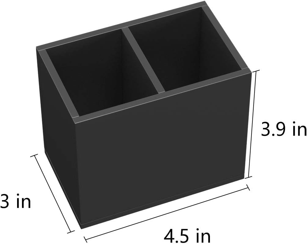 Acrylic Pen Holder 4 Compartments, Clear Desk Pencil Organizer Cup